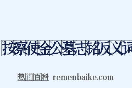 按察使金公墓志铭反义词是什么意思的图片